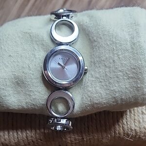 DKNY Women's Silver Circle Link Watch